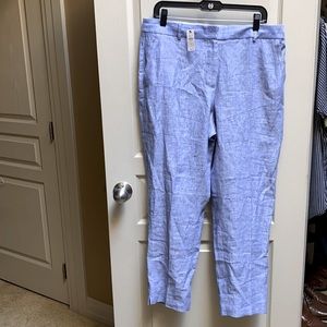 Talbots curvy linen pants in blue new with tag